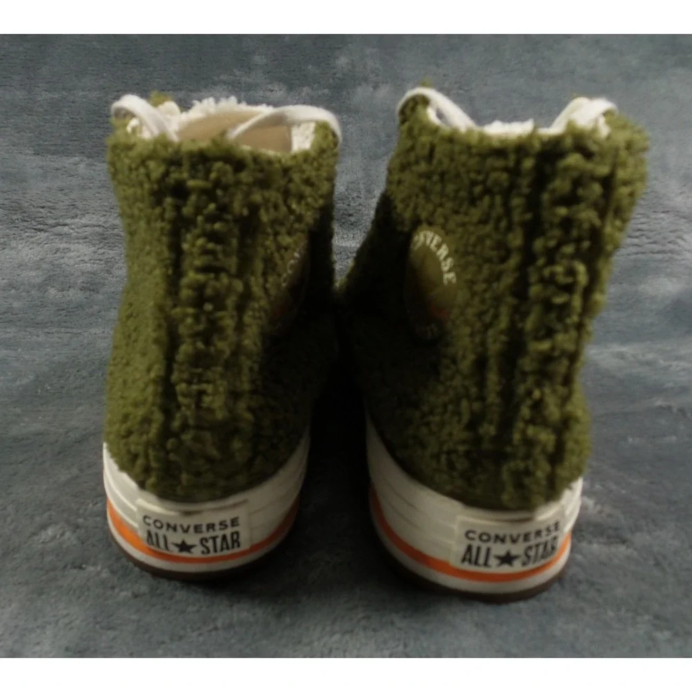 Converse Shoes Kids Size 4 Green All Star Sherpa EVA Platform High‎ Dark Moss